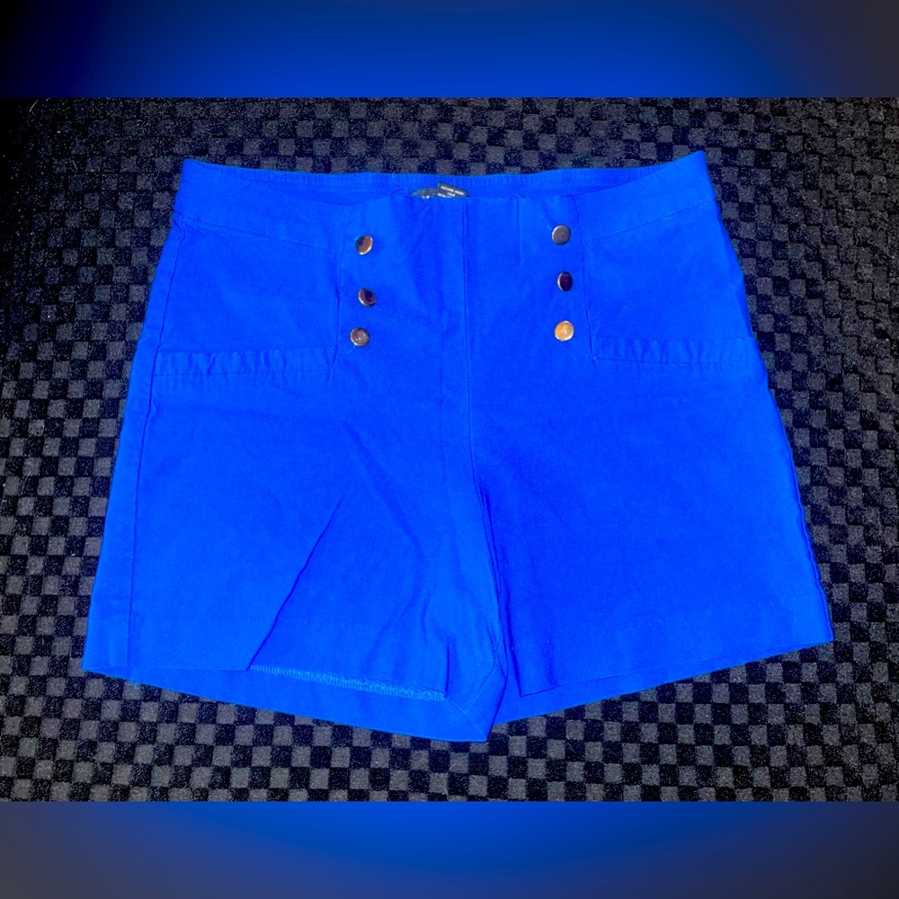 Ingredients, Size 12, Very Bold Blue, Sailor-Style, High-Waisted Shorts